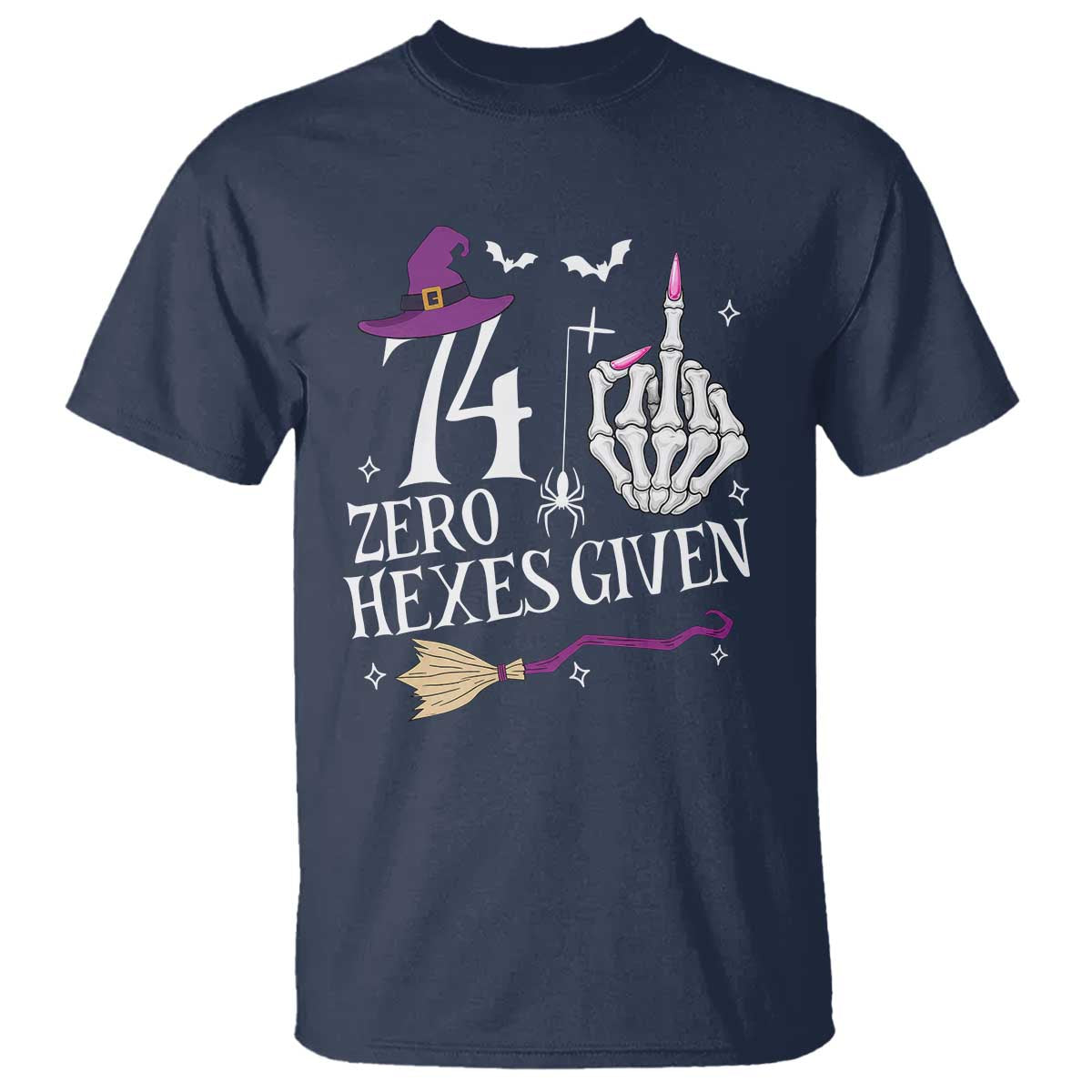 75th Birthday Halloween T Shirt 74 Plus Middle Finger Zero Hexes Given Gift For Women
