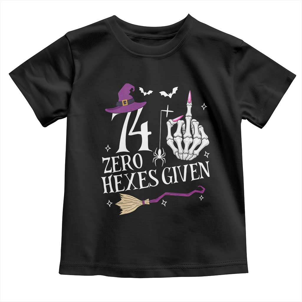 75th Birthday Halloween Toddler T Shirt 74 Plus Middle Finger Zero Hexes Given Gift For Women