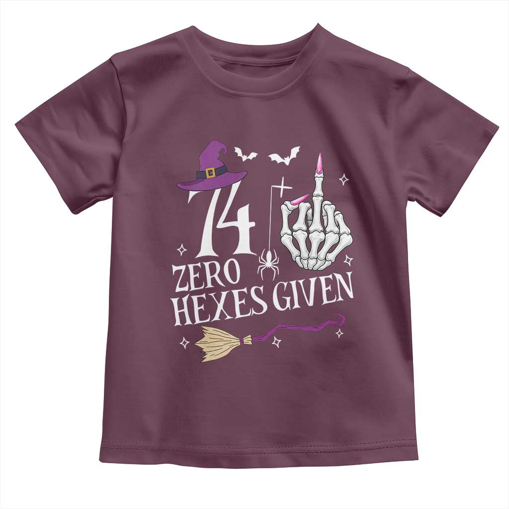 75th Birthday Halloween Toddler T Shirt 74 Plus Middle Finger Zero Hexes Given Gift For Women