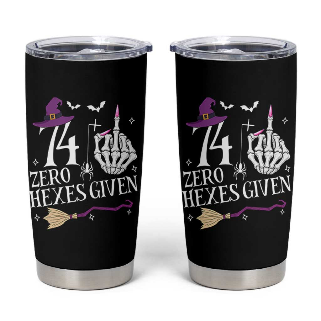 75th Birthday Halloween Tumbler Cup 74 Plus Middle Finger Zero Hexes Given Gift For Women