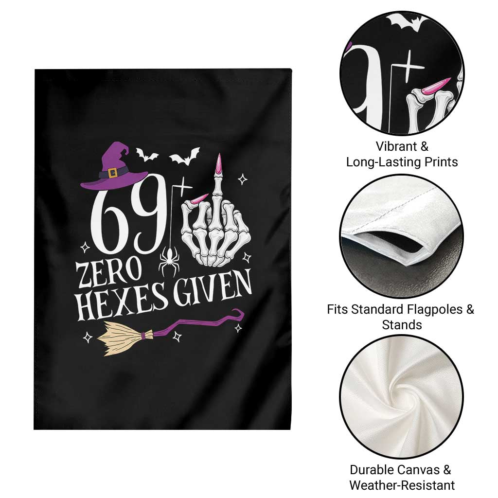 70th Birthday Halloween Garden Flag 69 Plus Middle Finger Zero Hexes Given Gift For Women