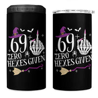 70th Birthday Halloween 4 in 1 Can Cooler Tumbler 69 Plus Middle Finger Zero Hexes Given Gift For Women
