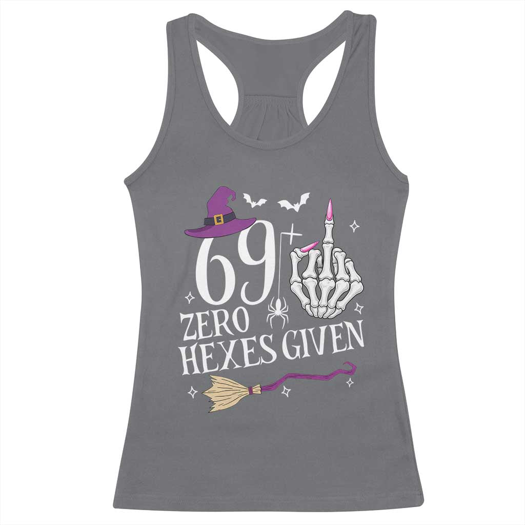 70th Birthday Halloween Racerback Tank Top 69 Plus Middle Finger Zero Hexes Given Gift For Women