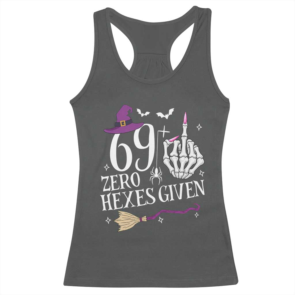 70th Birthday Halloween Racerback Tank Top 69 Plus Middle Finger Zero Hexes Given Gift For Women