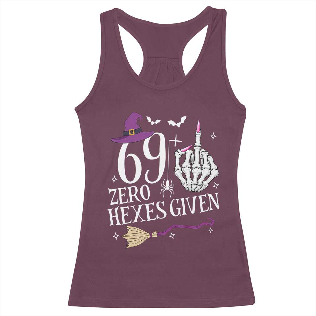 70th Birthday Halloween Racerback Tank Top 69 Plus Middle Finger Zero Hexes Given Gift For Women