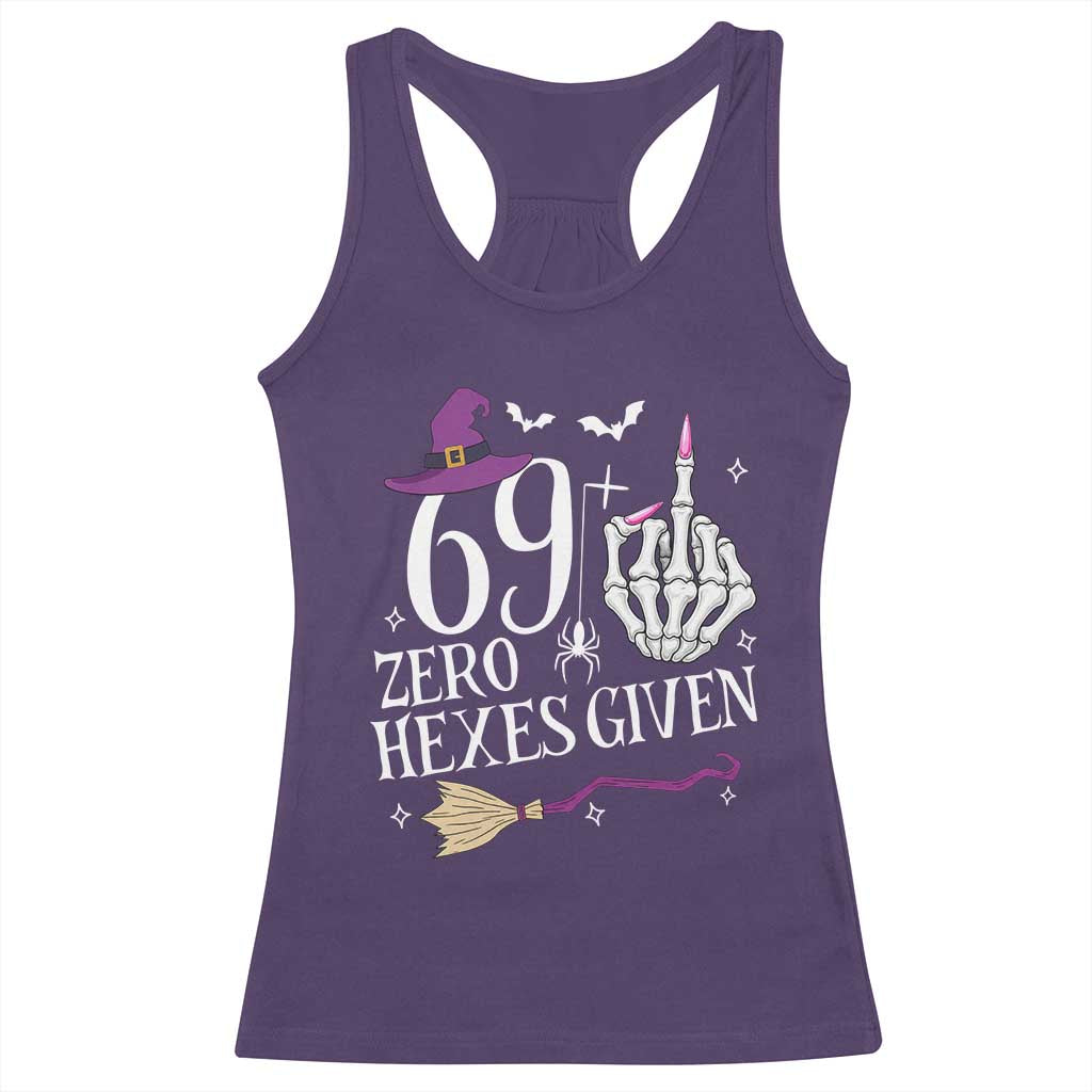 70th Birthday Halloween Racerback Tank Top 69 Plus Middle Finger Zero Hexes Given Gift For Women