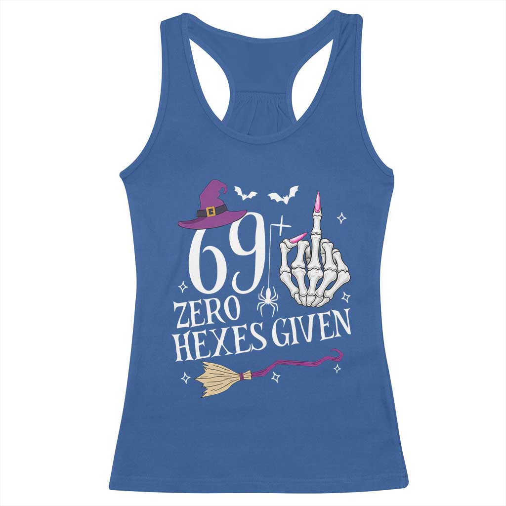 70th Birthday Halloween Racerback Tank Top 69 Plus Middle Finger Zero Hexes Given Gift For Women