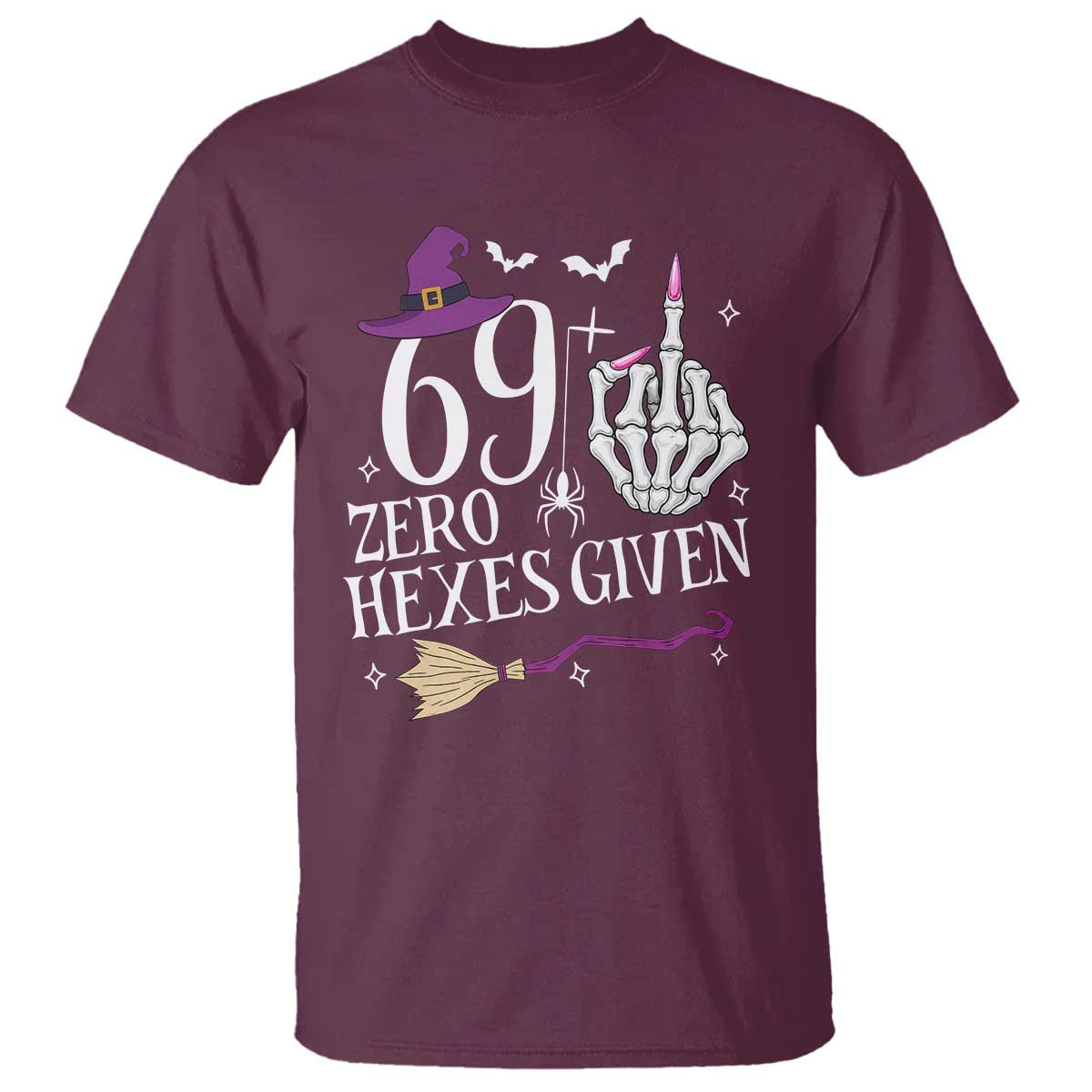 70th Birthday Halloween T Shirt 69 Plus Middle Finger Zero Hexes Given Gift For Women