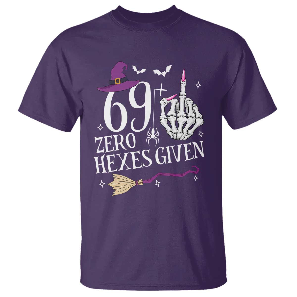 70th Birthday Halloween T Shirt 69 Plus Middle Finger Zero Hexes Given Gift For Women
