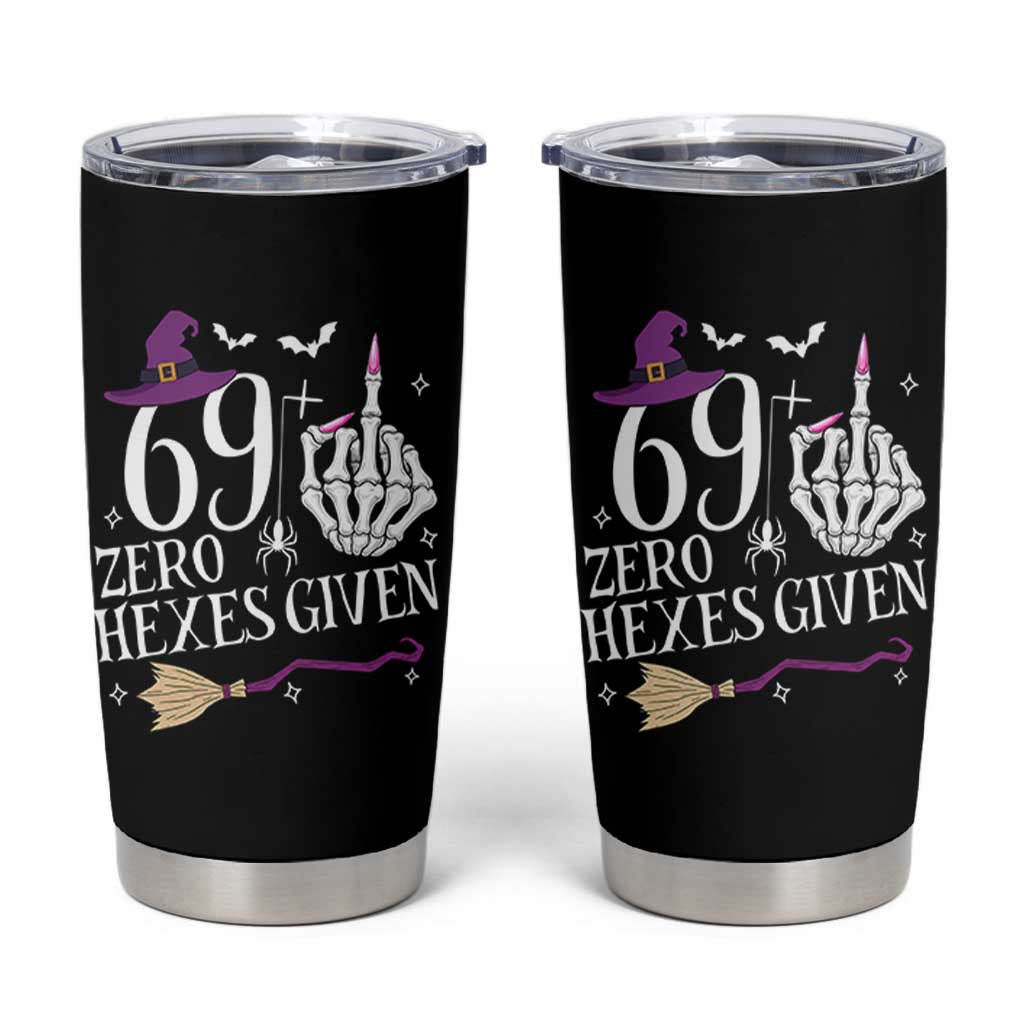 70th Birthday Halloween Tumbler Cup 69 Plus Middle Finger Zero Hexes Given Gift For Women