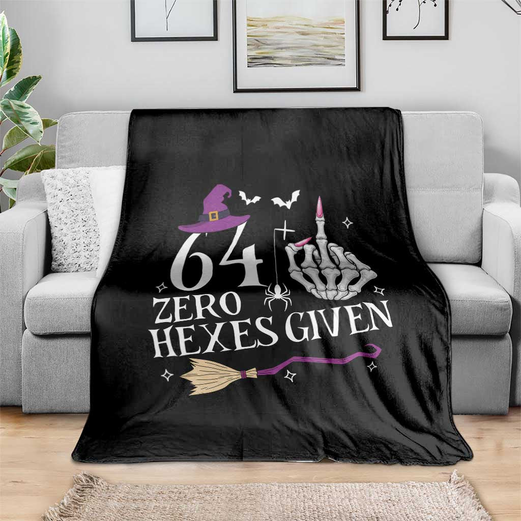 65th Birthday Halloween Throw Blanket 64 Plus Middle Finger Zero Hexes Given Gift For Women