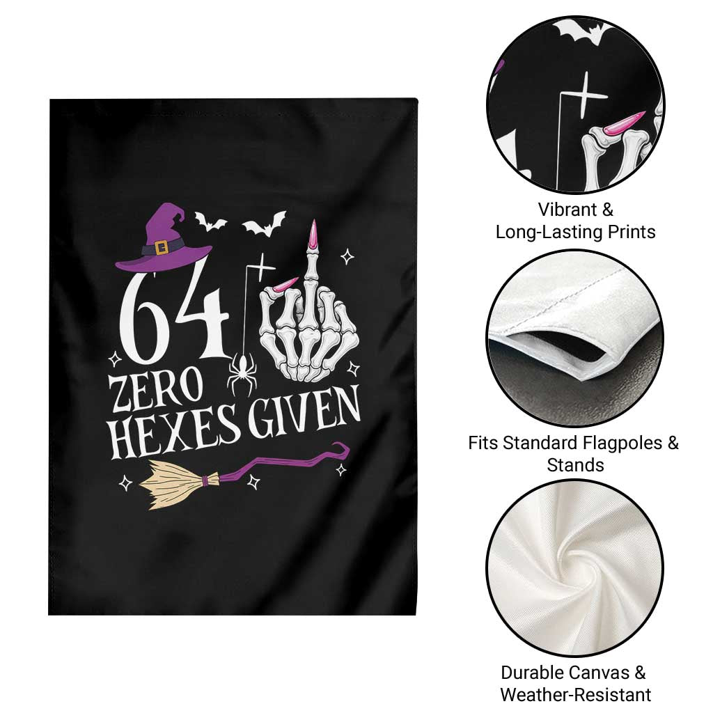 65th Birthday Halloween Garden Flag 64 Plus Middle Finger Zero Hexes Given Gift For Women