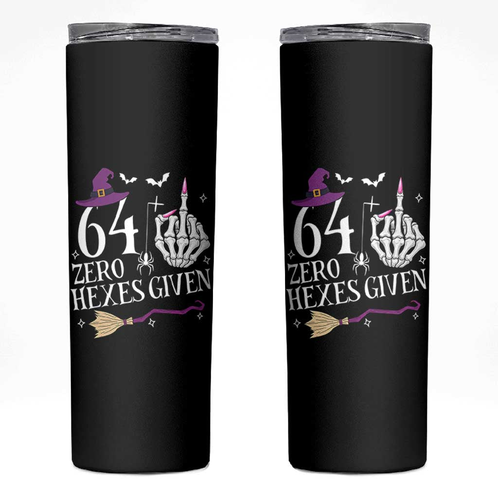 65th Birthday Halloween Skinny Tumbler 64 Plus Middle Finger Zero Hexes Given Gift For Women