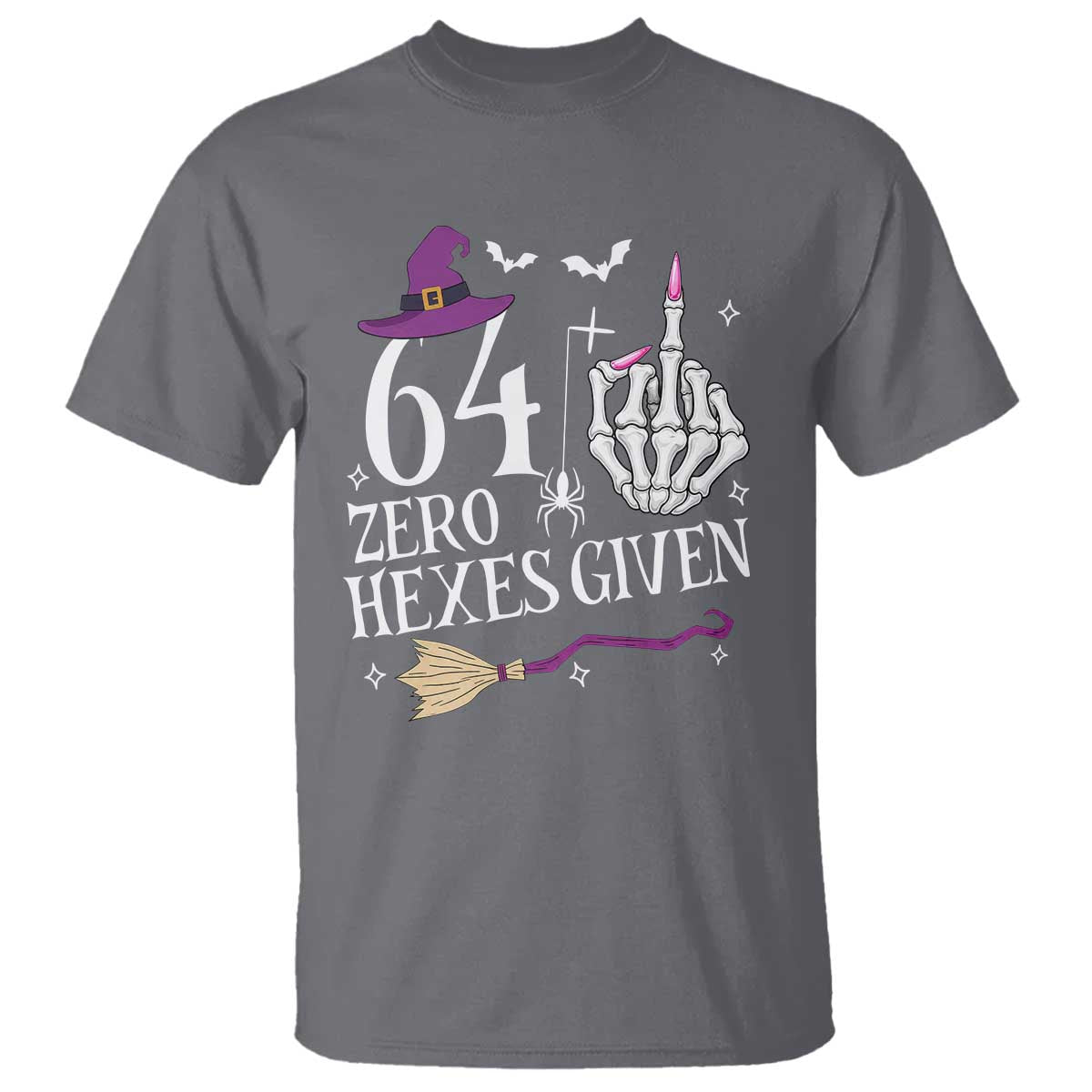 65th Birthday Halloween T Shirt 64 Plus Middle Finger Zero Hexes Given Gift For Women