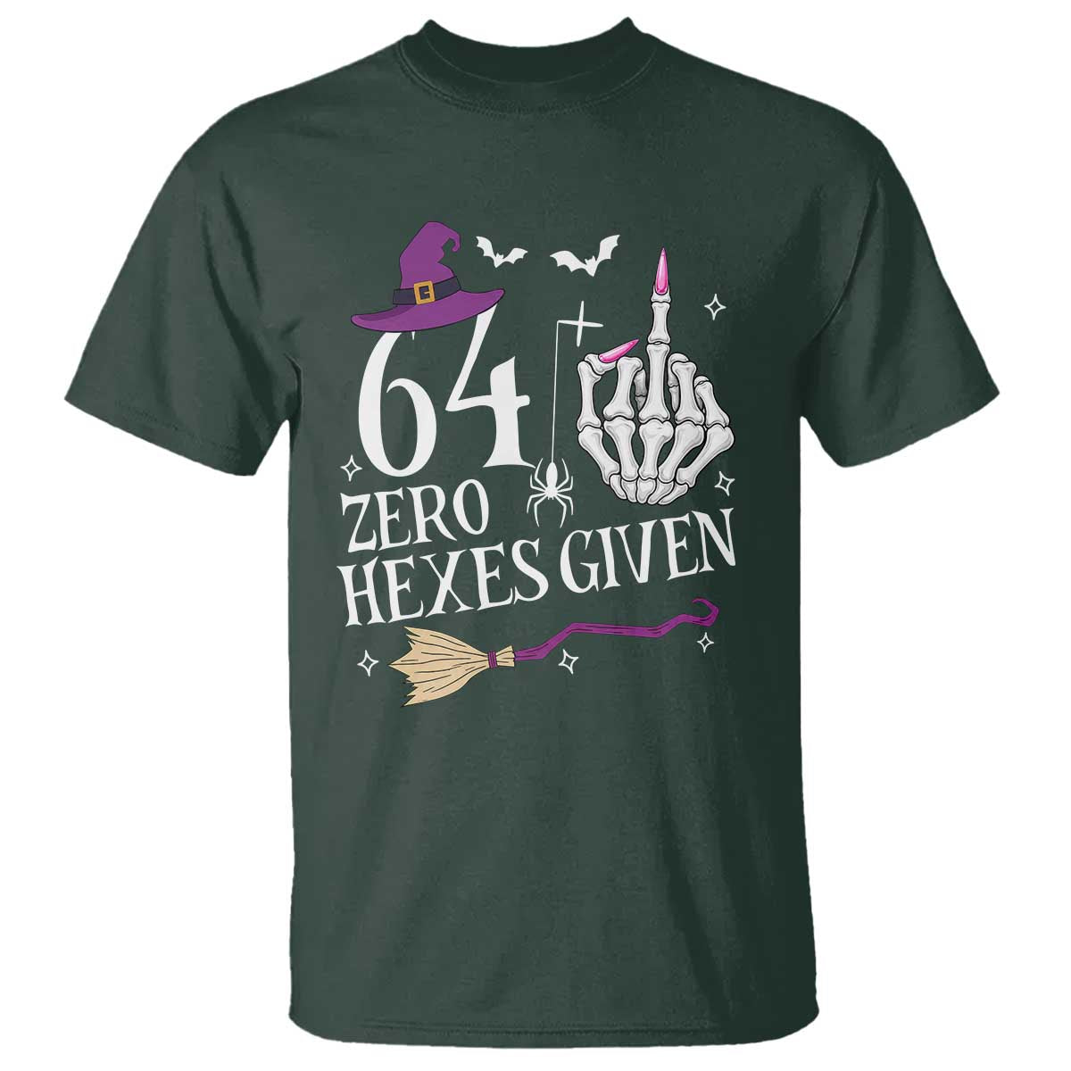 65th Birthday Halloween T Shirt 64 Plus Middle Finger Zero Hexes Given Gift For Women