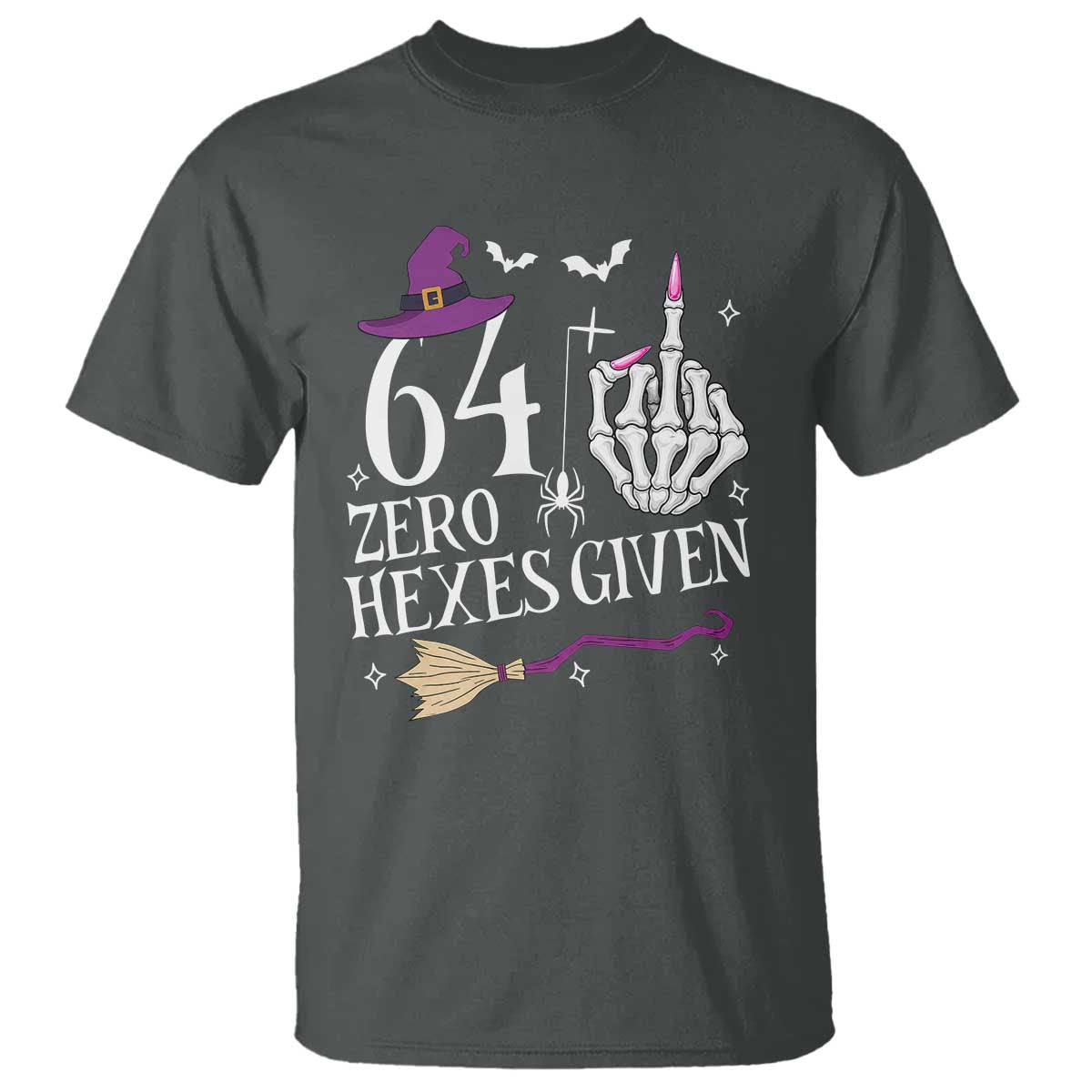 65th Birthday Halloween T Shirt 64 Plus Middle Finger Zero Hexes Given Gift For Women
