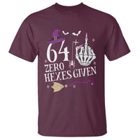 65th Birthday Halloween T Shirt 64 Plus Middle Finger Zero Hexes Given Gift For Women