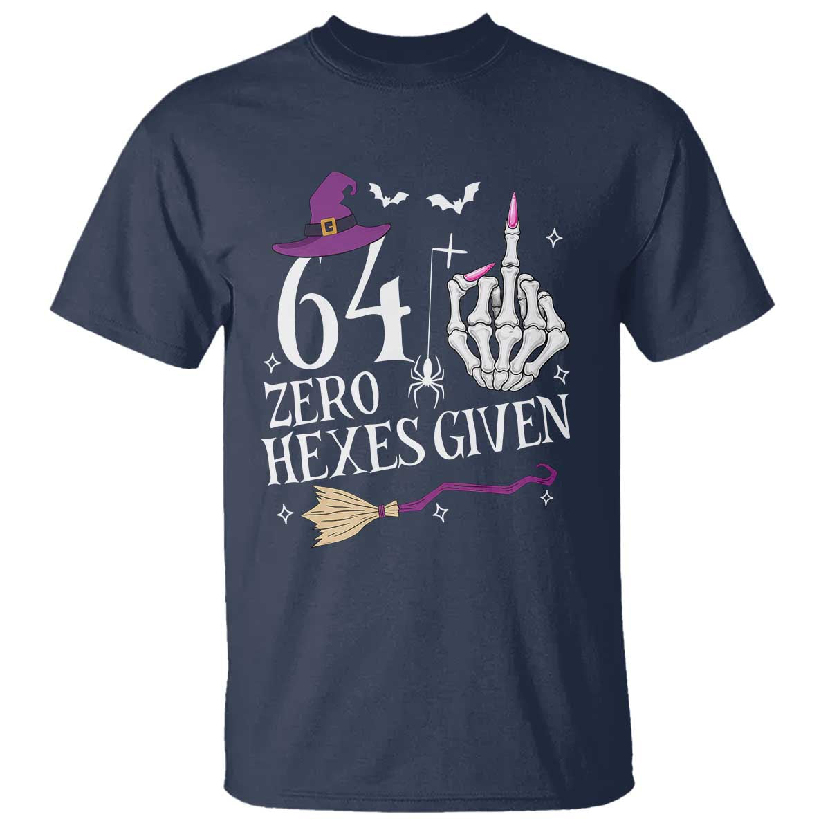 65th Birthday Halloween T Shirt 64 Plus Middle Finger Zero Hexes Given Gift For Women