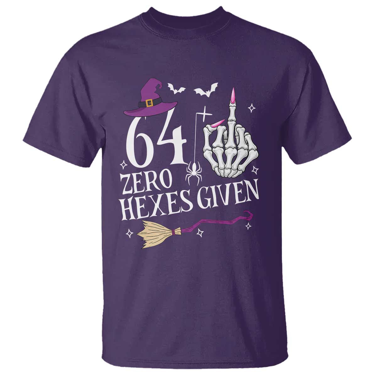 65th Birthday Halloween T Shirt 64 Plus Middle Finger Zero Hexes Given Gift For Women