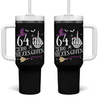 65th Birthday Halloween Tumbler With Handle 64 Plus Middle Finger Zero Hexes Given Gift For Women