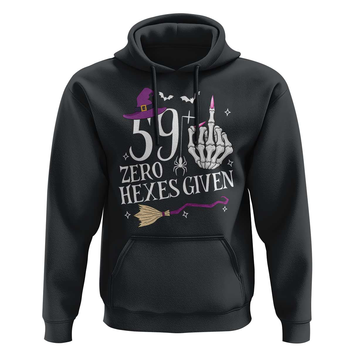 60th Birthday Halloween Hoodie 59 Plus Middle Finger Zero Hexes Given Gift For Women