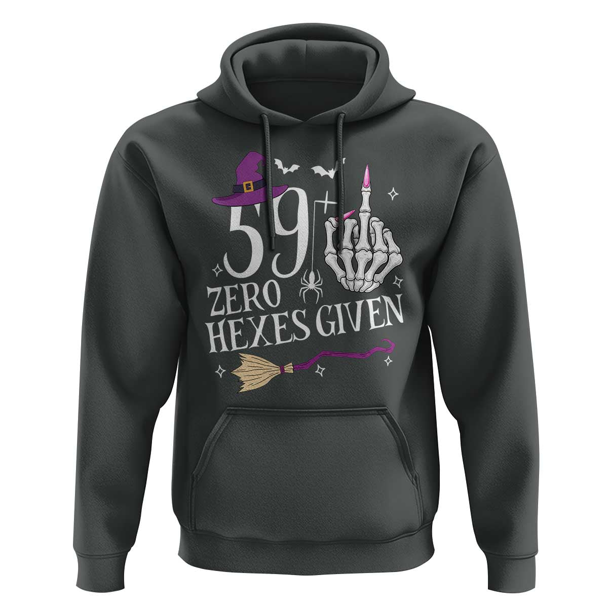 60th Birthday Halloween Hoodie 59 Plus Middle Finger Zero Hexes Given Gift For Women