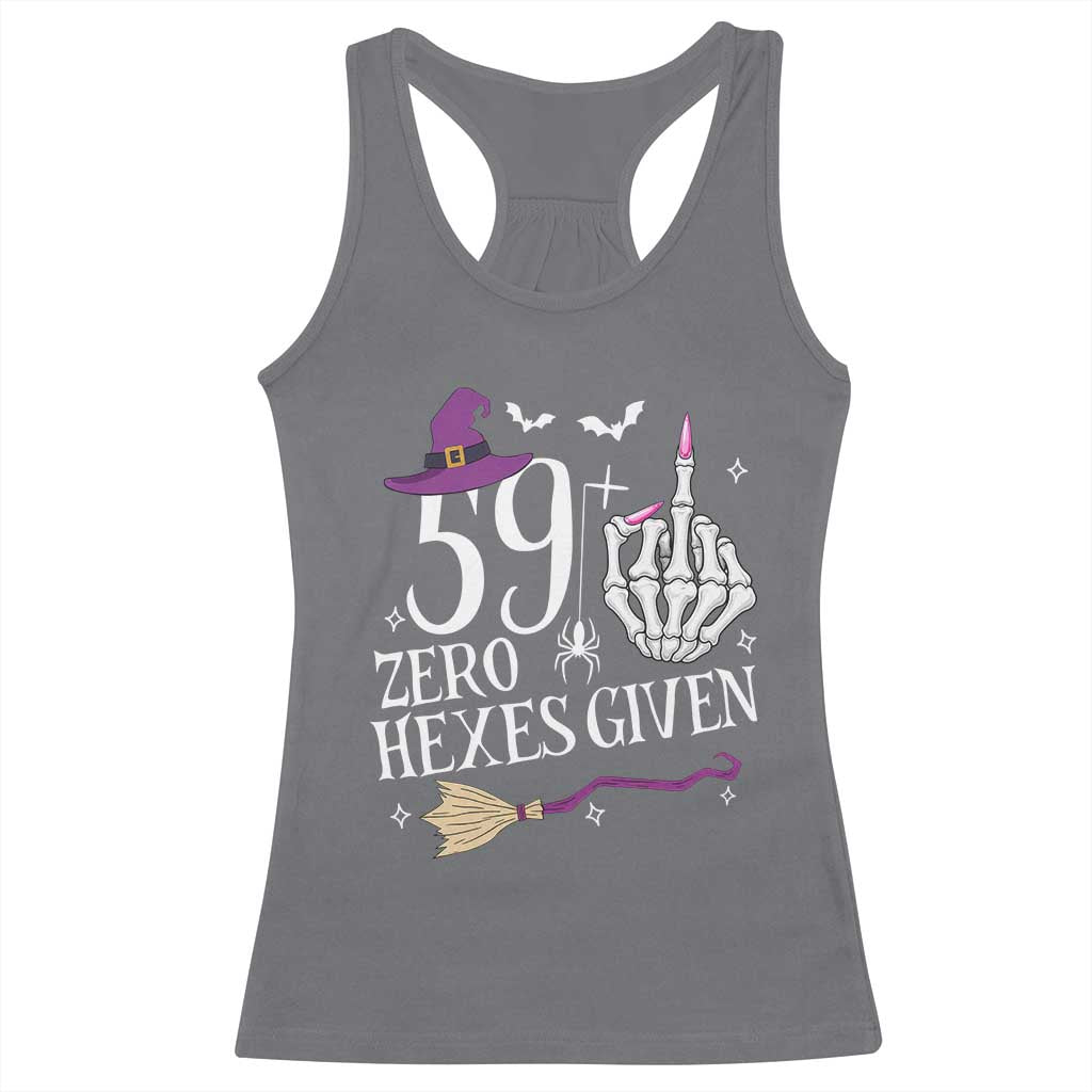 60th Birthday Halloween Racerback Tank Top 59 Plus Middle Finger Zero Hexes Given Gift For Women