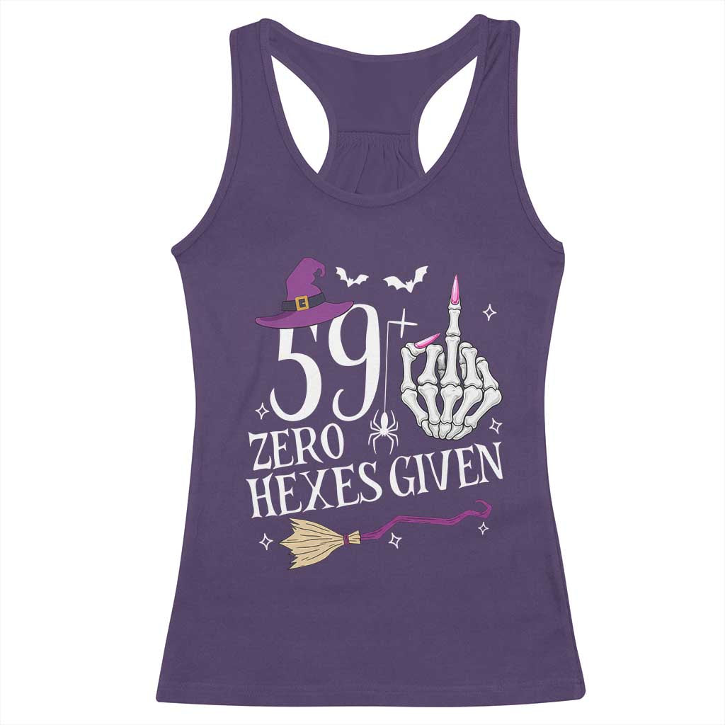 60th Birthday Halloween Racerback Tank Top 59 Plus Middle Finger Zero Hexes Given Gift For Women