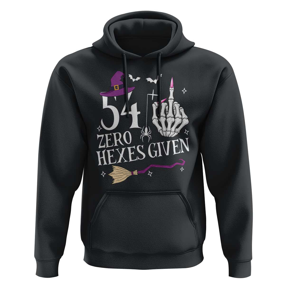 55th Birthday Halloween Hoodie 54 Plus Middle Finger Zero Hexes Given Gift For Women