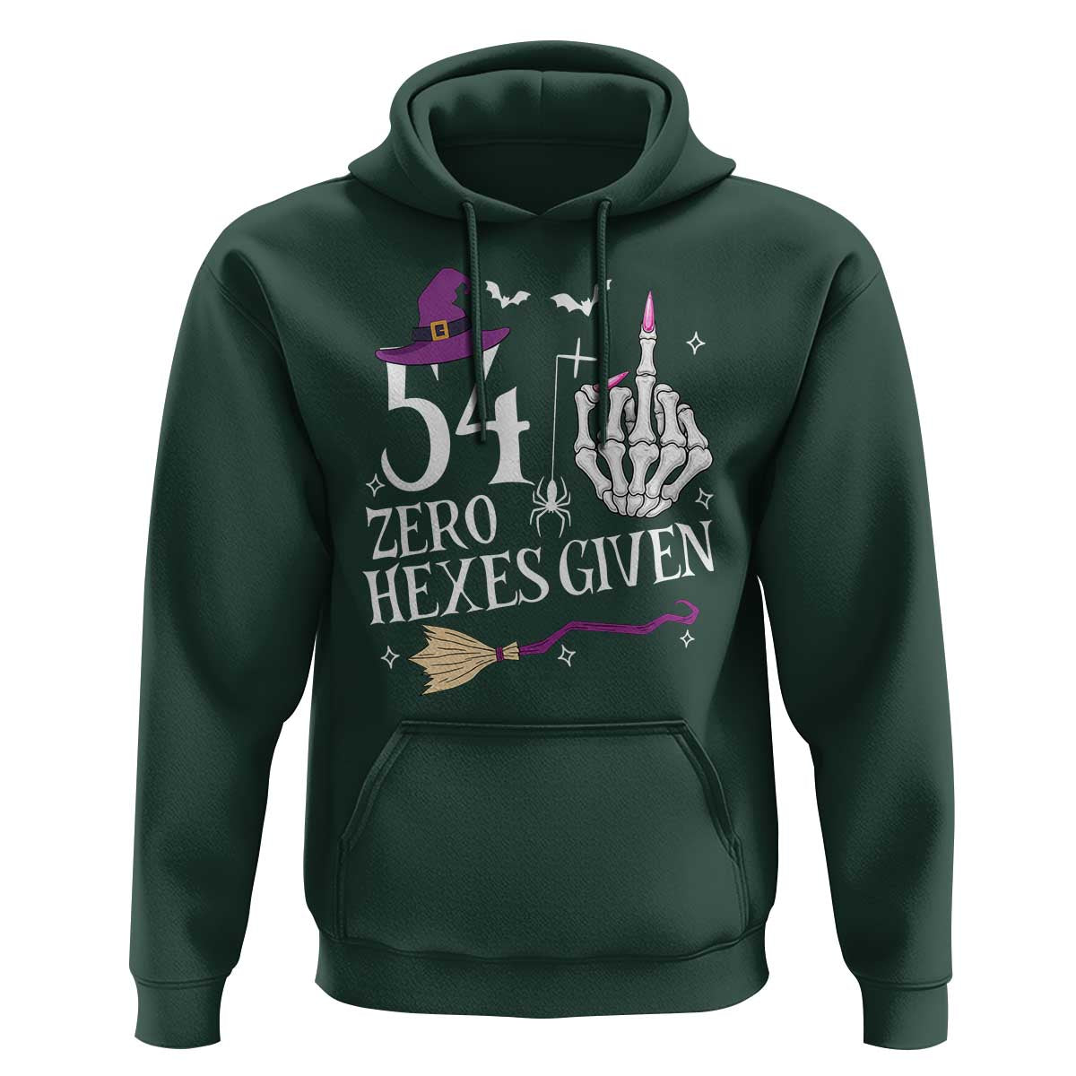 55th Birthday Halloween Hoodie 54 Plus Middle Finger Zero Hexes Given Gift For Women