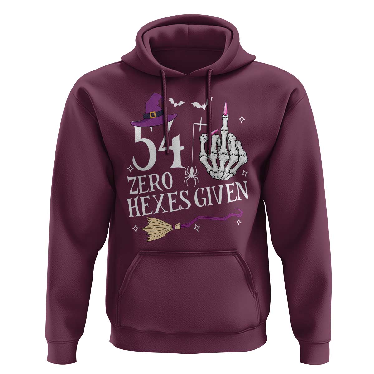 55th Birthday Halloween Hoodie 54 Plus Middle Finger Zero Hexes Given Gift For Women