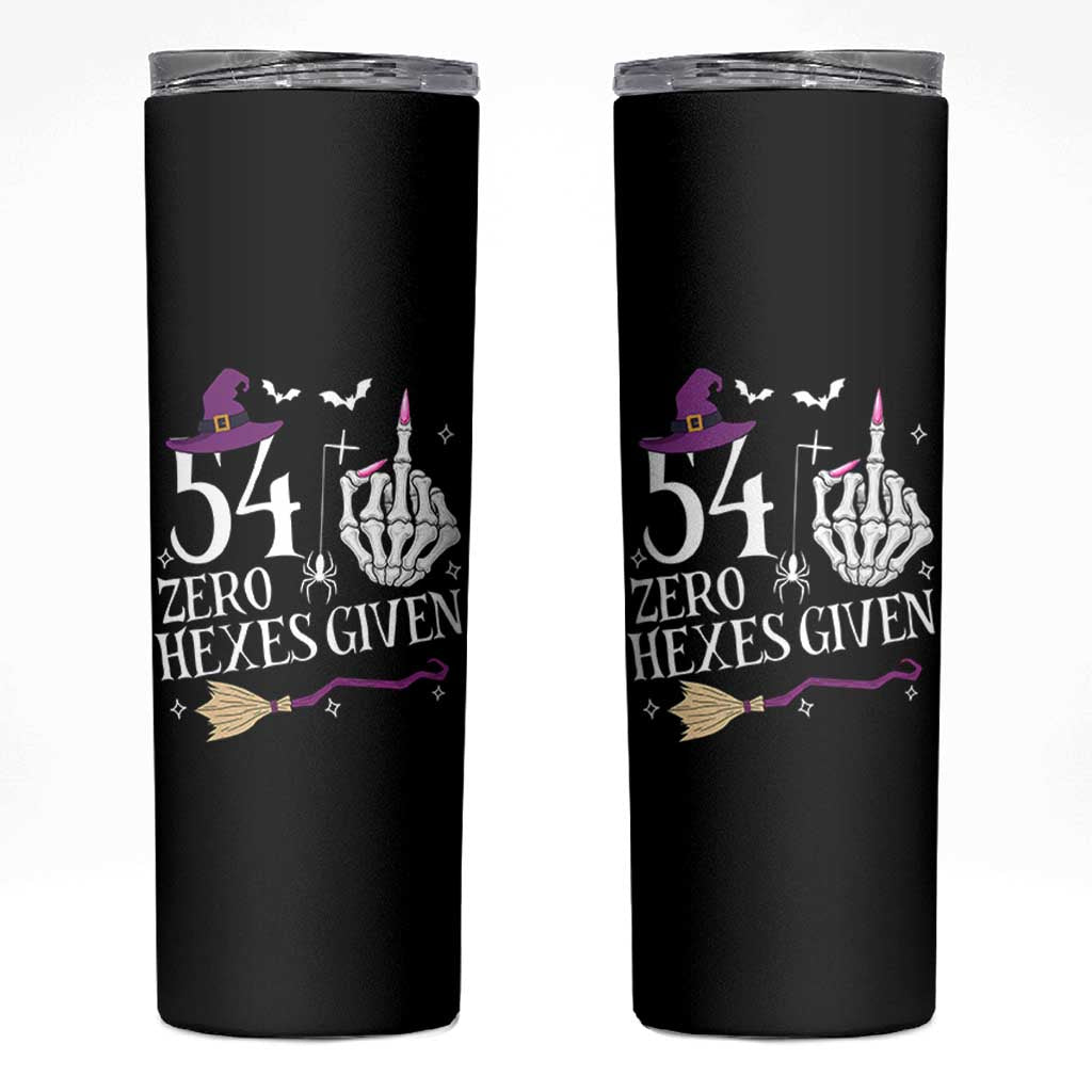 55th Birthday Halloween Skinny Tumbler 54 Plus Middle Finger Zero Hexes Given Gift For Women