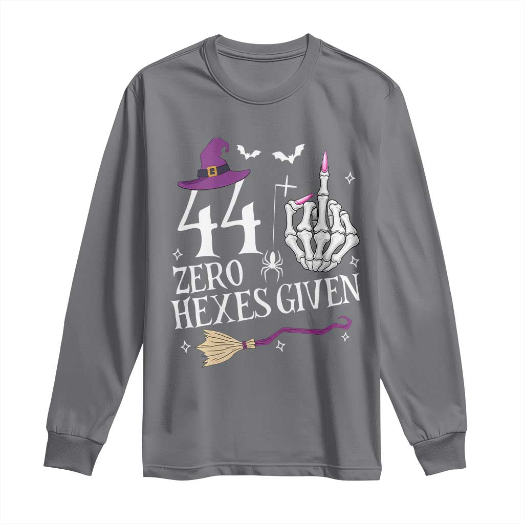 45th Birthday Halloween Long Sleeve Shirt 44 Plus Middle Finger Zero Hexes Given Gift For Women