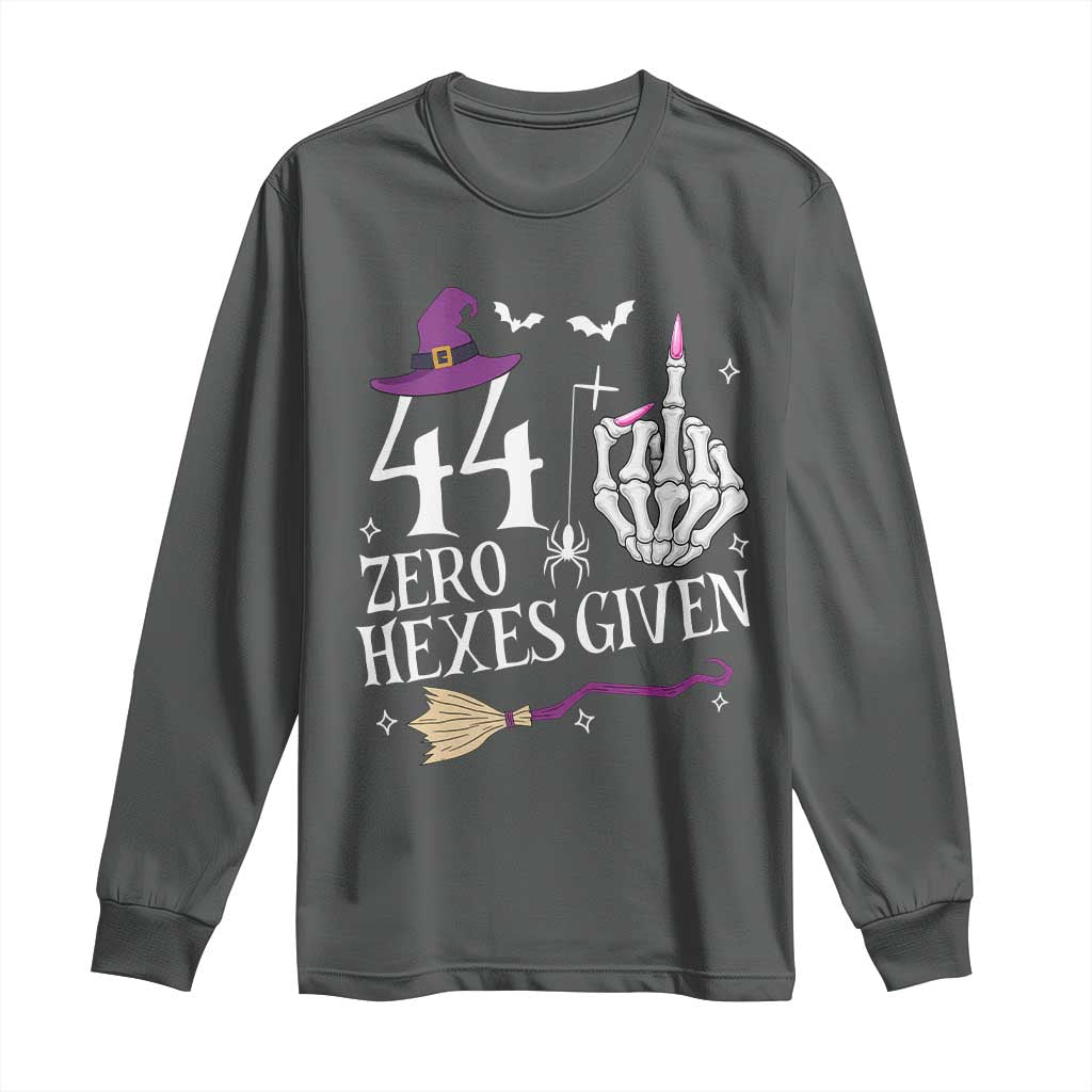45th Birthday Halloween Long Sleeve Shirt 44 Plus Middle Finger Zero Hexes Given Gift For Women