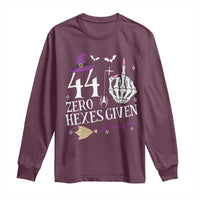 45th Birthday Halloween Long Sleeve Shirt 44 Plus Middle Finger Zero Hexes Given Gift For Women