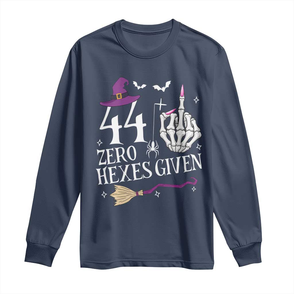 45th Birthday Halloween Long Sleeve Shirt 44 Plus Middle Finger Zero Hexes Given Gift For Women