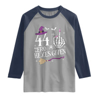45th Birthday Halloween Raglan Shirt 44 Plus Middle Finger Zero Hexes Given Gift For Women