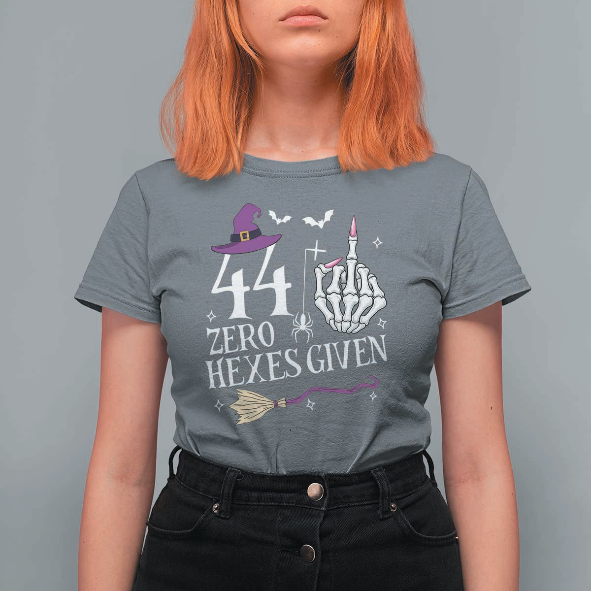 45th Birthday Halloween T Shirt For Women 44 Plus Middle Finger Zero Hexes Given Gift For Women