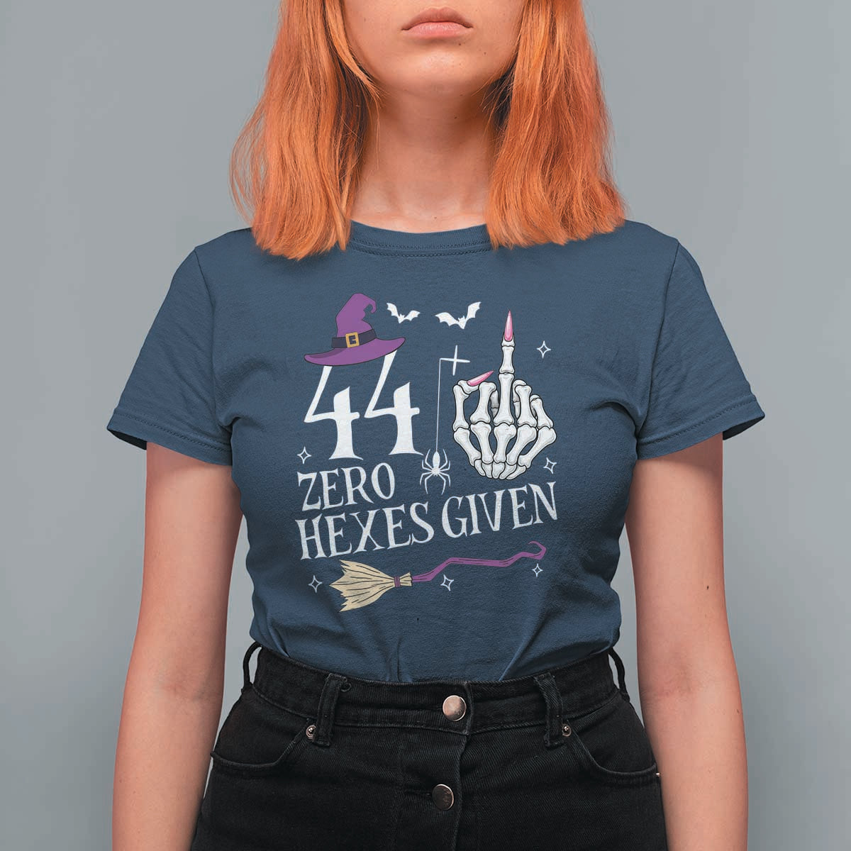 45th Birthday Halloween T Shirt For Women 44 Plus Middle Finger Zero Hexes Given Gift For Women