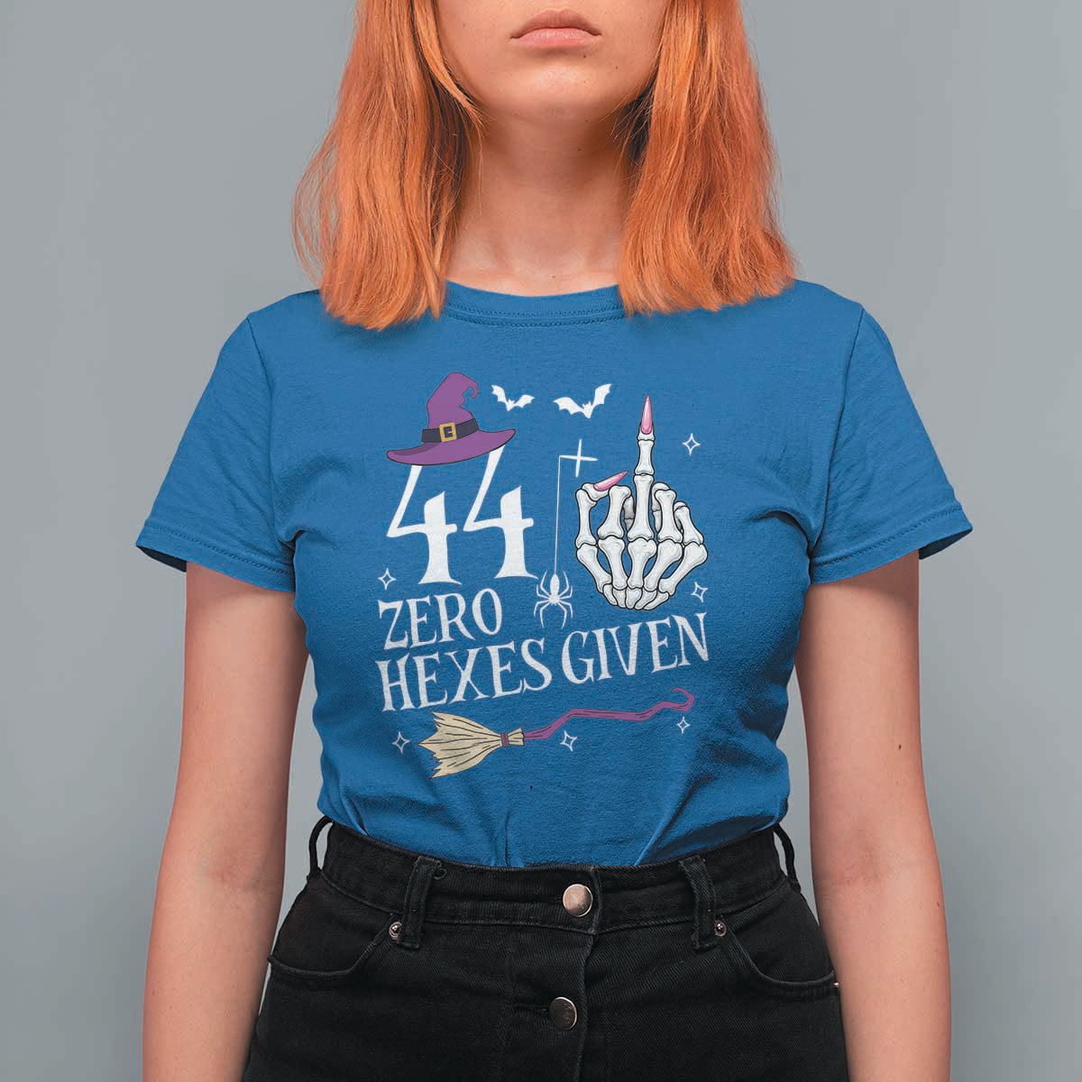 45th Birthday Halloween T Shirt For Women 44 Plus Middle Finger Zero Hexes Given Gift For Women