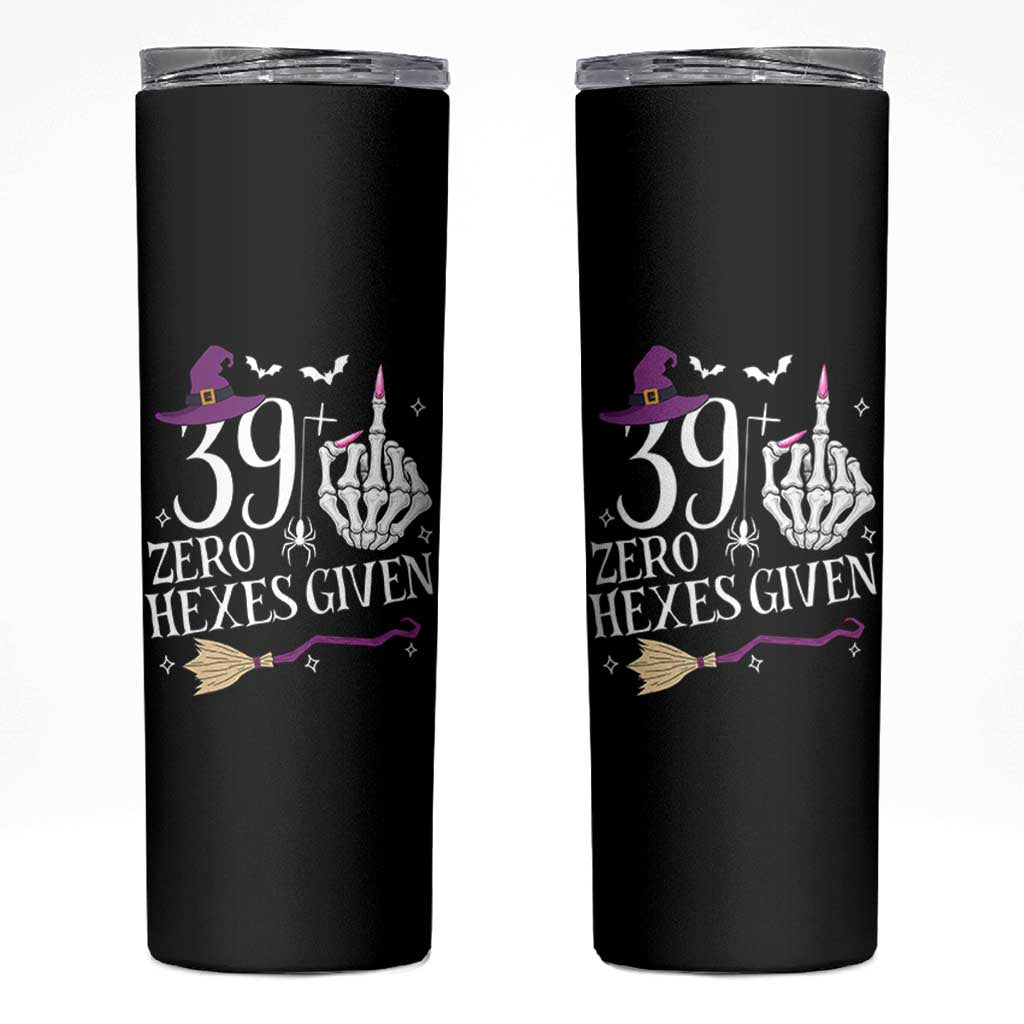 40th Birthday Halloween Skinny Tumbler 39 Plus Middle Finger Zero Hexes Given Gift For Women
