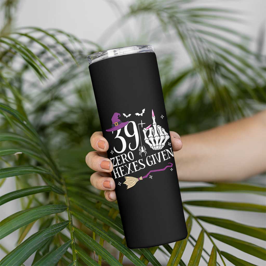 40th Birthday Halloween Skinny Tumbler 39 Plus Middle Finger Zero Hexes Given Gift For Women