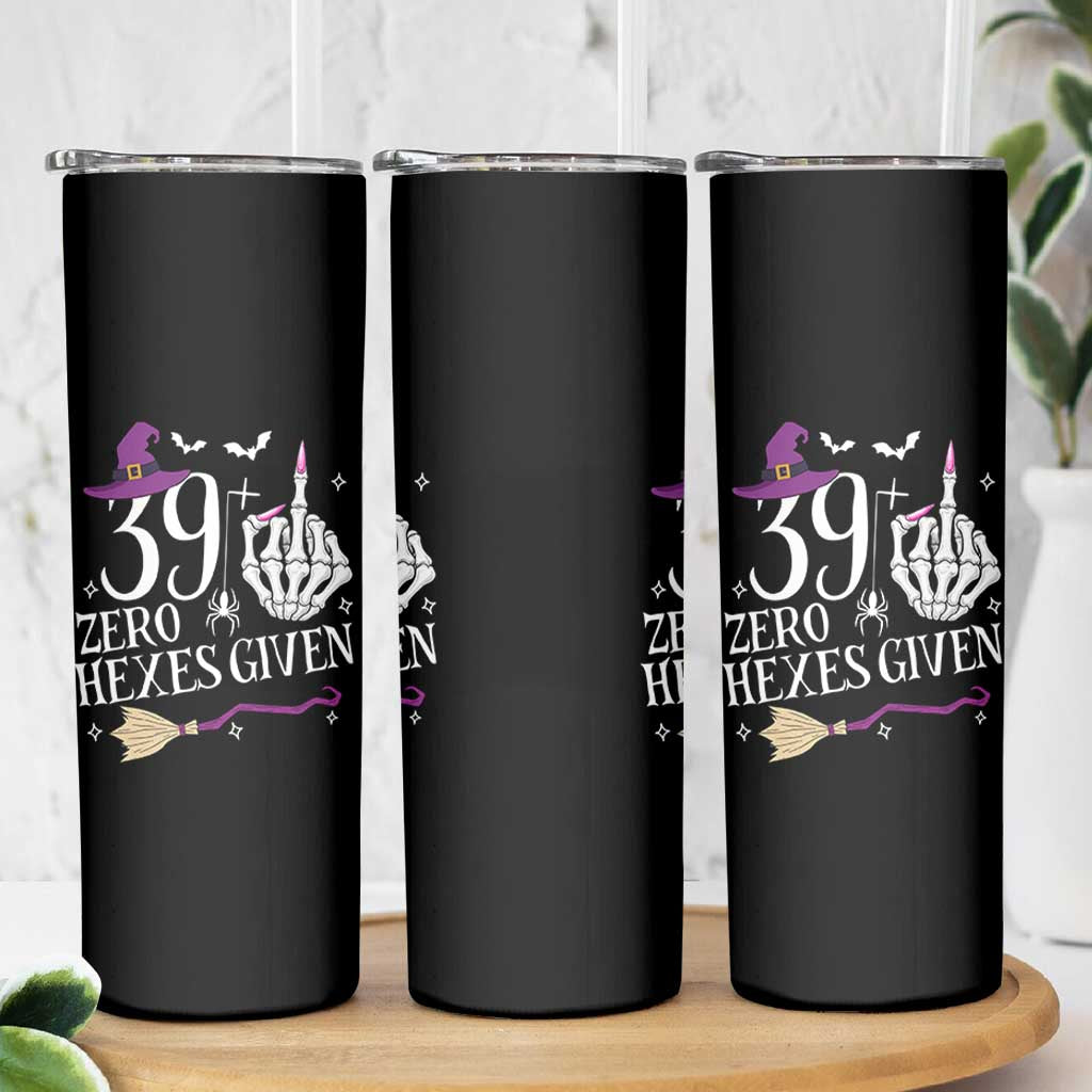 40th Birthday Halloween Skinny Tumbler 39 Plus Middle Finger Zero Hexes Given Gift For Women
