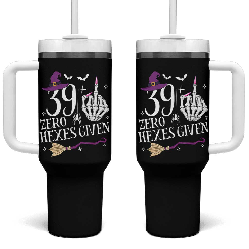 40th Birthday Halloween Tumbler With Handle 39 Plus Middle Finger Zero Hexes Given Gift For Women