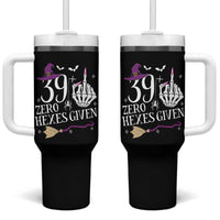 40th Birthday Halloween Tumbler With Handle 39 Plus Middle Finger Zero Hexes Given Gift For Women