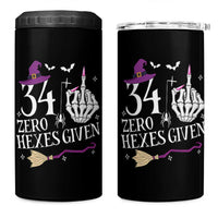 35th Birthday Halloween 4 in 1 Can Cooler Tumbler 34 Plus Middle Finger Zero Hexes Given Gift For Women