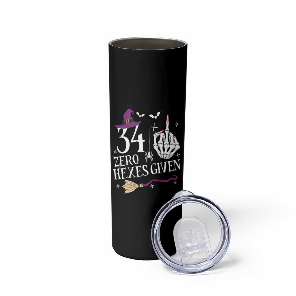 35th Birthday Halloween Skinny Tumbler 34 Plus Middle Finger Zero Hexes Given Gift For Women