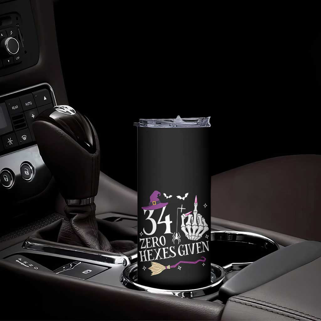 35th Birthday Halloween Skinny Tumbler 34 Plus Middle Finger Zero Hexes Given Gift For Women