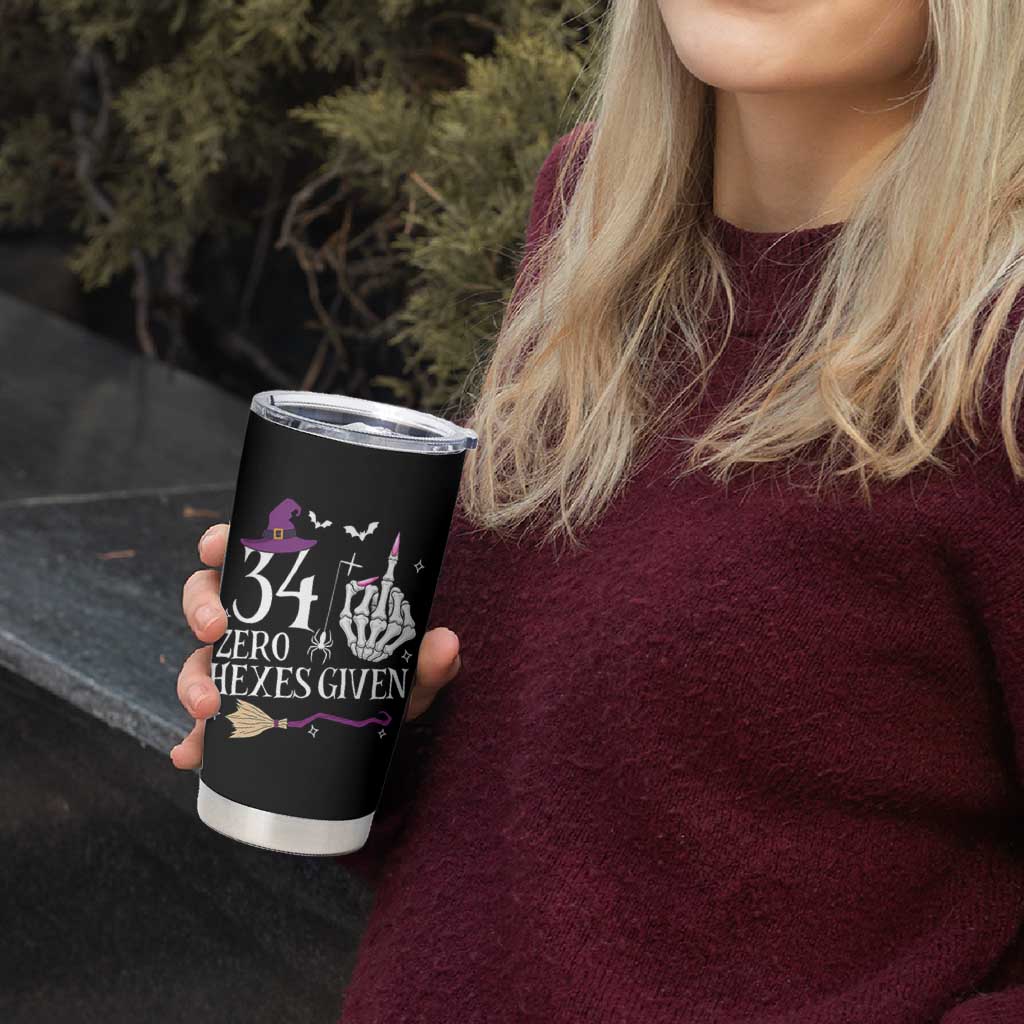 35th Birthday Halloween Tumbler Cup 34 Plus Middle Finger Zero Hexes Given Gift For Women
