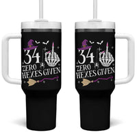 35th Birthday Halloween Tumbler With Handle 34 Plus Middle Finger Zero Hexes Given Gift For Women